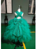 Lace Ruffled Tulle Cross Back Flower Girl Dress With Cape